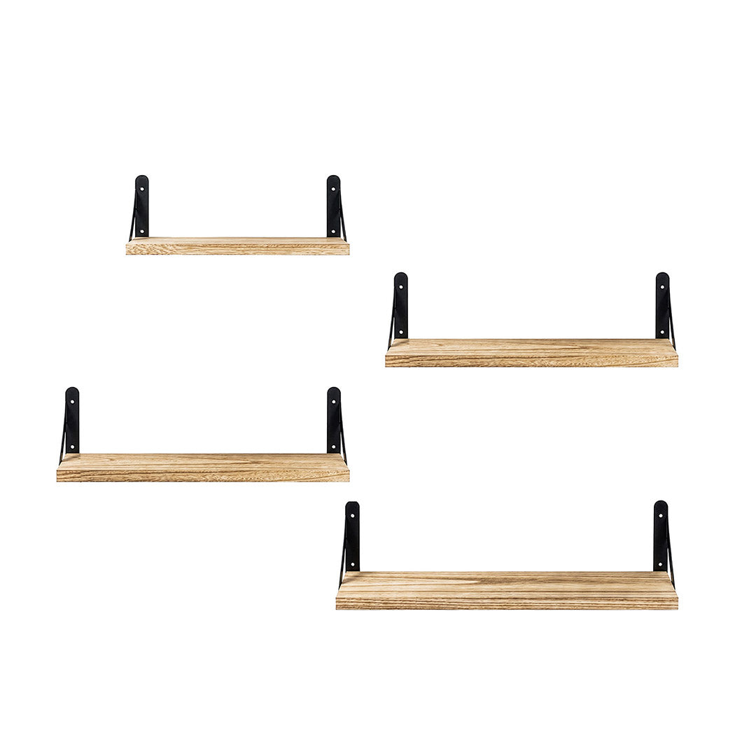 Levede Floating Wall Shelves 4Pcs Rustic Wood Storage Display Rack Bookshelf-2061251867823968257
