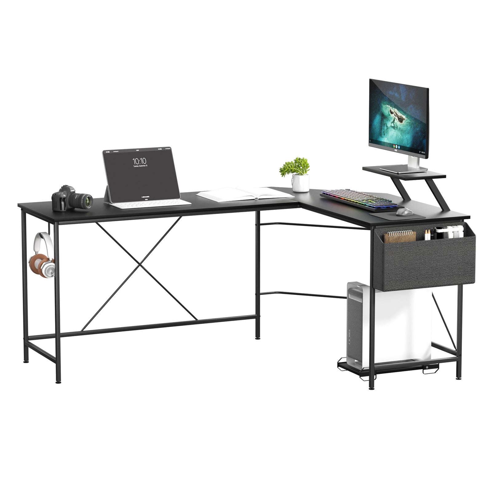 Levede Computer Desk Corner Desk Black