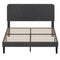 Levede Double Bed Frame Upholstered Adjustable Headboard Bed Platform Dark Grey-2050056771191574529