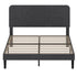 Levede Double Bed Frame Upholstered Adjustable Headboard Bed Platform Dark Grey-2050056771191574529