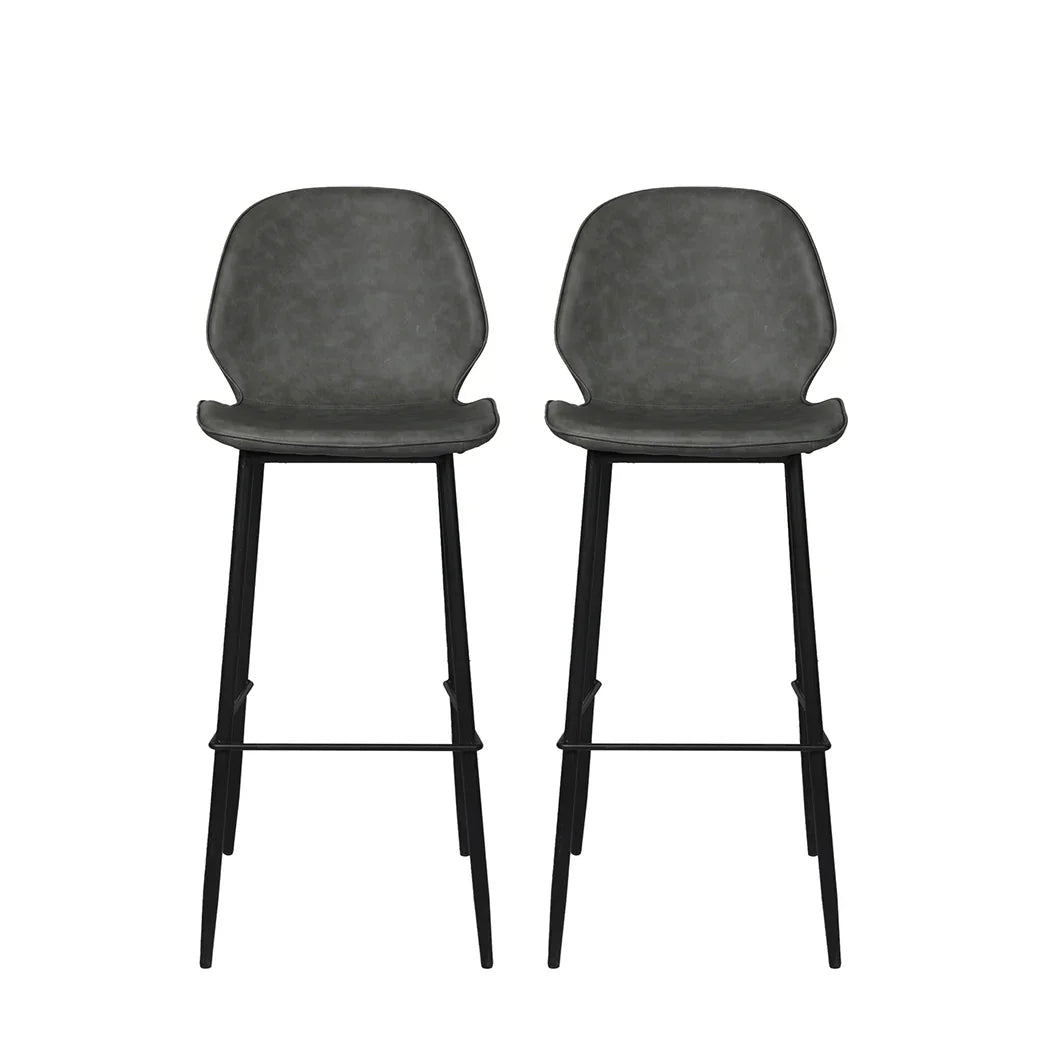 Levede 2x Bar Stool Barstools Counter Grey-2006733275812466689