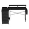 Levede L Shaped Gaming Desk with Storage Drawers Black-2050056895582048257