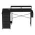 Levede L Shaped Gaming Desk with Storage Drawers Black-2050056895582048257