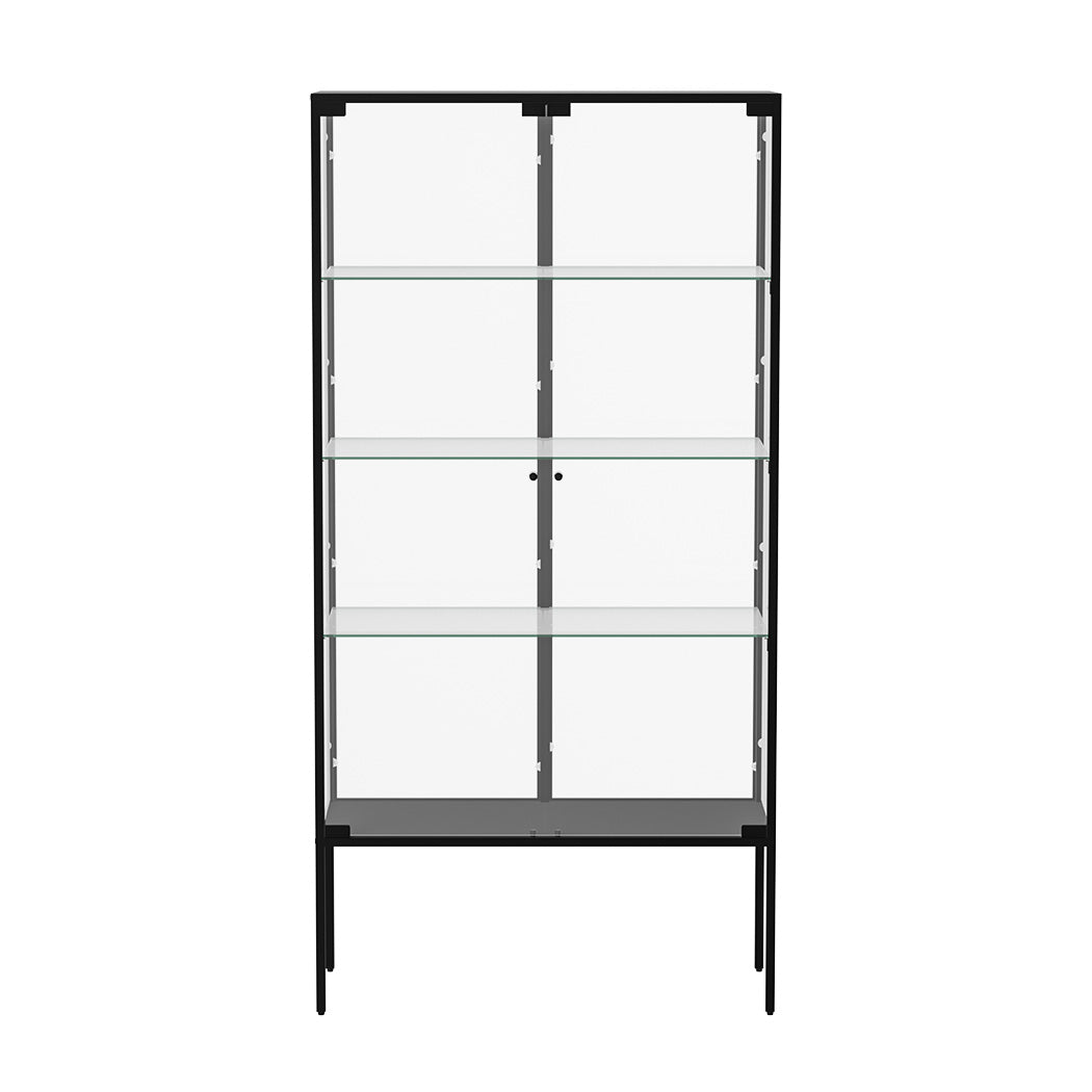 Stacked Glass Display Cabinet Steel 4 Tier 160cm