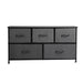 Levede Chest of 5 Drawers Storage Cabinet Dark Grey-1864183275824746497
