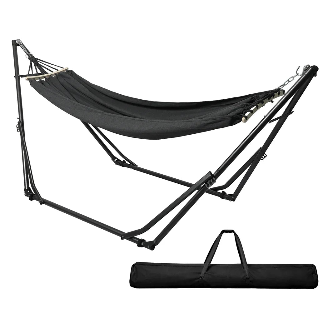 Mountview Foldable Hammock Hanging Chair with Stand Portable 3 Gear Adjustable-2050056768599494657