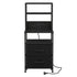 Levede Bedside Table with Charging Station LED Lights Black-2100034980859219969