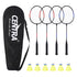 Centra Badminton Set 4 Rackets 6 Shuttles Nylon Aluminium Black Red Blue-2100035024576450561