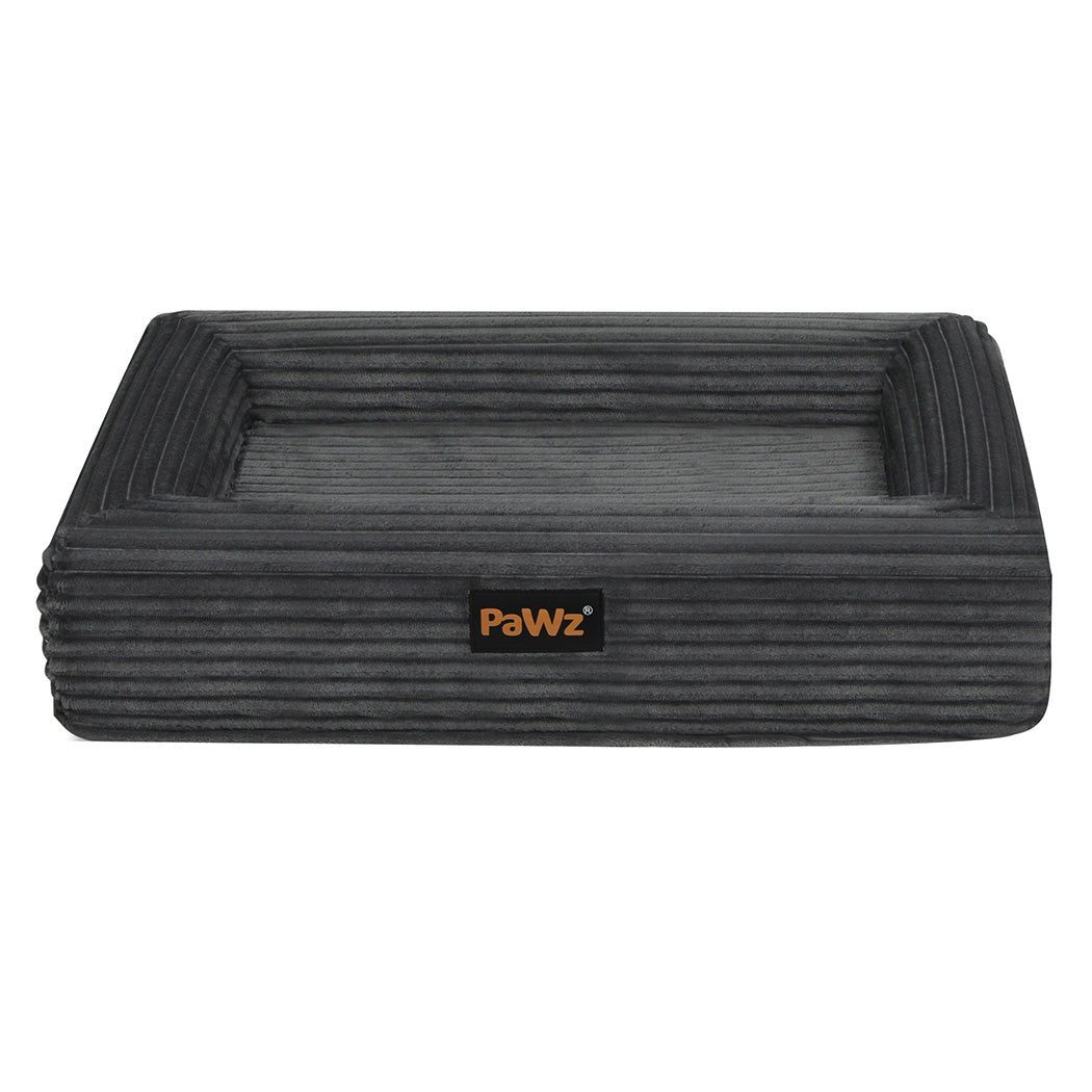Pawz L Size Orthopedic Dog Bed with Corduroy Removable Cover Waterproof Washable Grey-2065254248601489409