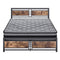 Metal Bed Frame Mattress Base Set Wood Queen-1864183203493974017