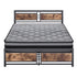 Metal Bed Frame Mattress Base Set Wood Queen-1864183203493974017