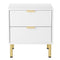 Levede Bedside Table with 2 Drawers White Metal Legs-2029387202869465089