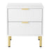 Levede Bedside Table with 2 Drawers White Metal Legs-2029387202869465089