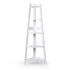 Levede 5 Tier Corner Shelf Wooden Storage White-1864183221135216641