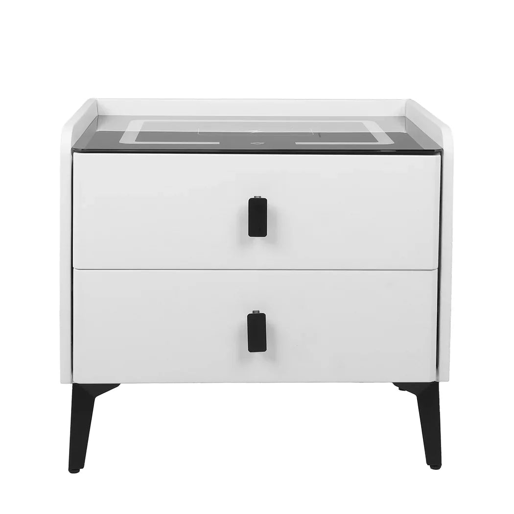 Levede Bedside Table LED Lights Drawers Storage-2006732842318565377