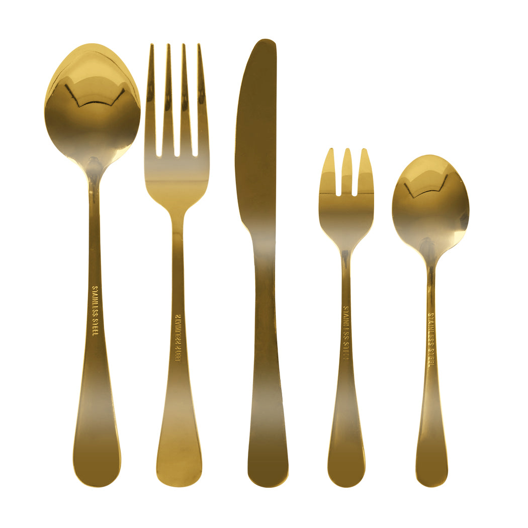 Stainless Steel Cutlery Set Travel Knife Gold-1864184347171622913