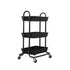 Levede 3 Tiers Kitchen Storage Trolley Black-2018816687264108545