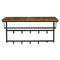 Levede Floating Shelves 10kg Wall Shelf Hooks Coat Rack Metal Wood Black-2100034943223730177