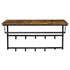 Levede Floating Shelves 10kg Wall Shelf Hooks Coat Rack Metal Wood Black-2100034943223730177