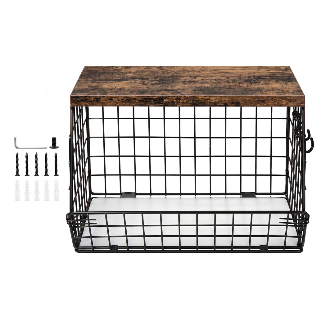 Toque Fruit Snack Storage Basket 2PCS Stackable Wall Mounted Kitchen Wood Lid-2072893579830890497