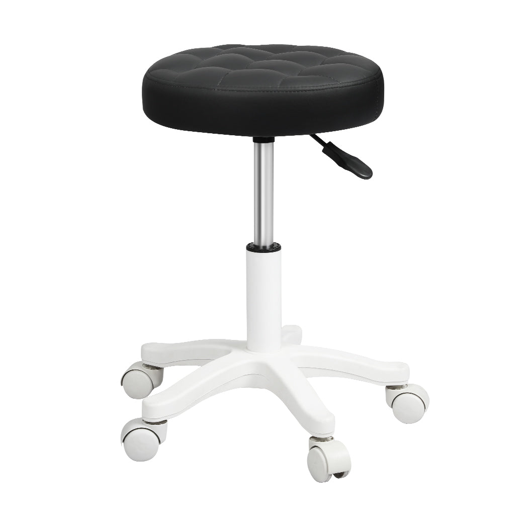 Levede 2x Rolling Bar Stool Swivel Salon SPA Chair Black-1973194182046650369