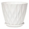 Toque Plant Pots 5 Pcs 8 Inchs Plastic Planter Pots with Drainage Saucers White-2072893580992712705