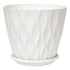 Toque Plant Pots 5 Pcs 8 Inchs Plastic Planter Pots with Drainage Saucers White-2072893580992712705