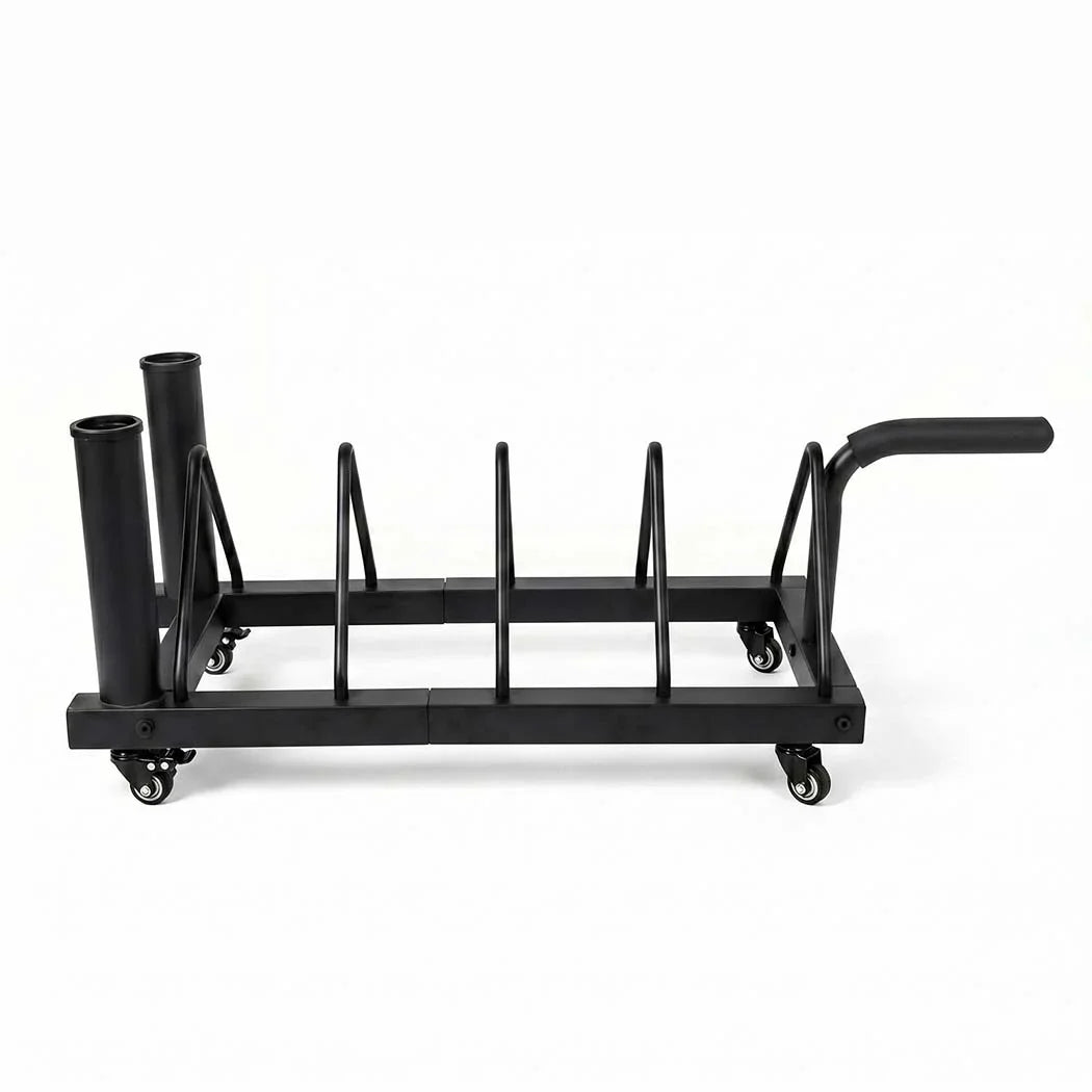 Centra Horizontal Bumper Plate Rack with Wheels Barbell Weight Storage Holder-2050059020890411009
