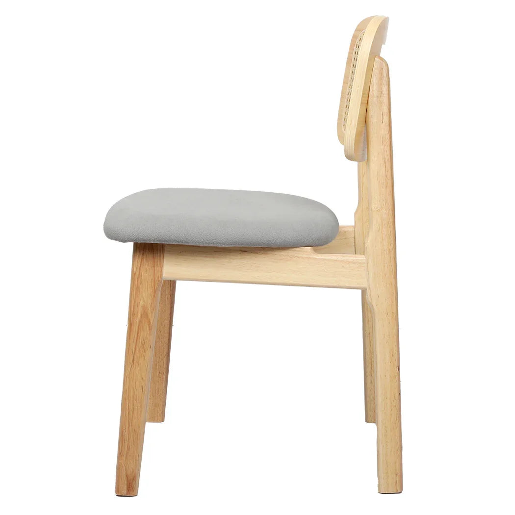 Levede 2x Dining Chair Wood Rattan Armless Natural-2006732687020265473
