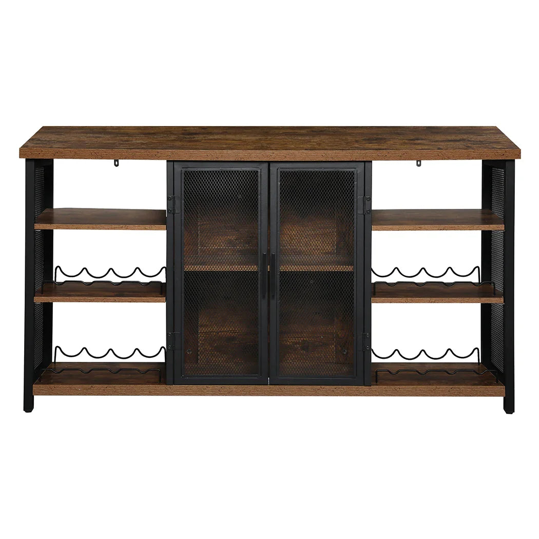 Levede Bar Cabinet Buffet Sideboard Walnut-2018816921222385665