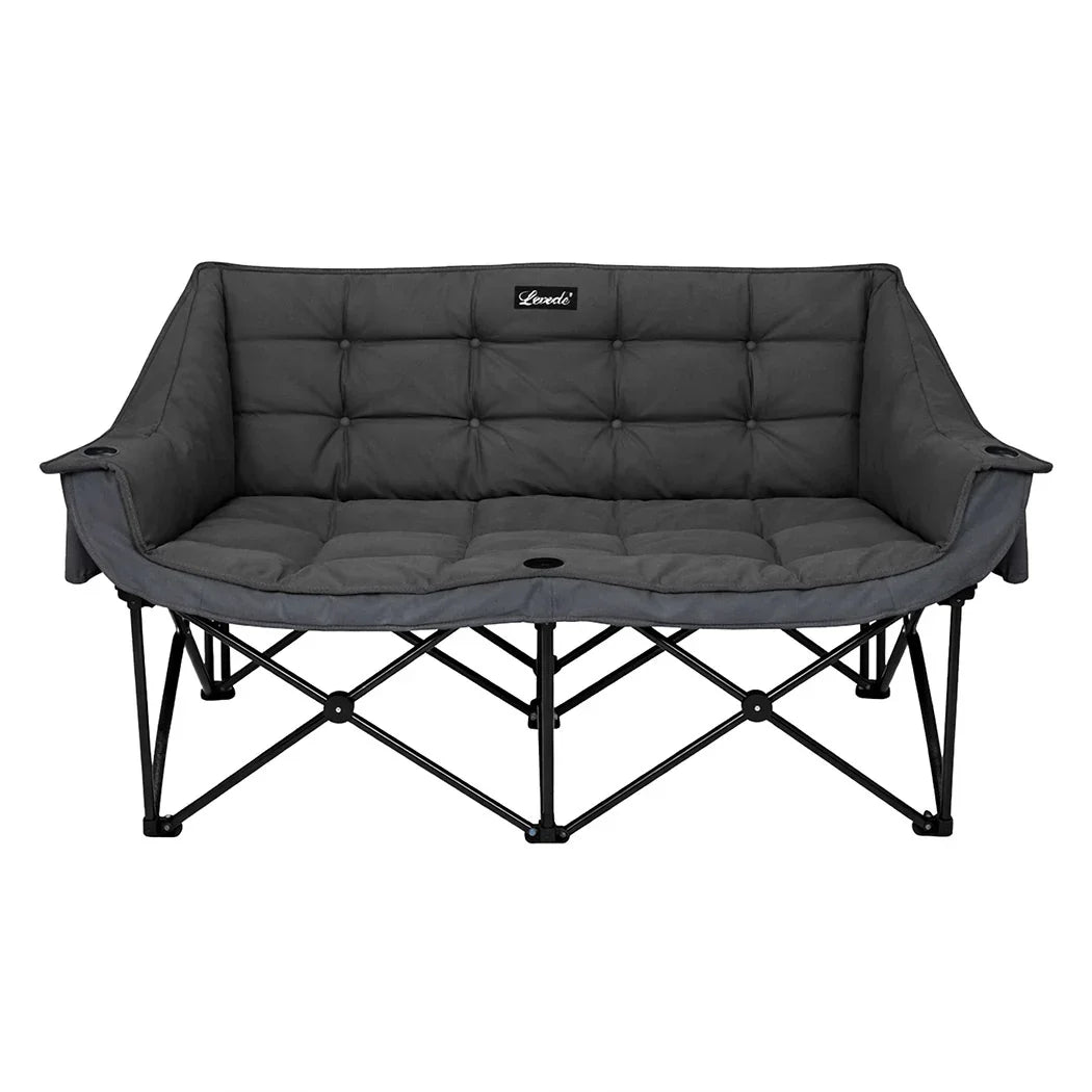 Levede Double Camping Chair Folding Outdoor Portable Fishing Picnic Travel Seat-2050056782503612417