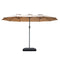 Centra 4.5M Double-sided Patio Umbrella Outdoor Umbrella Base Stand Khaki-2018816843380297729