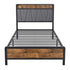 Levede Single Bed Frame Industrial Tufted Soft Storage Headboard USB Charge-2100034936651255809