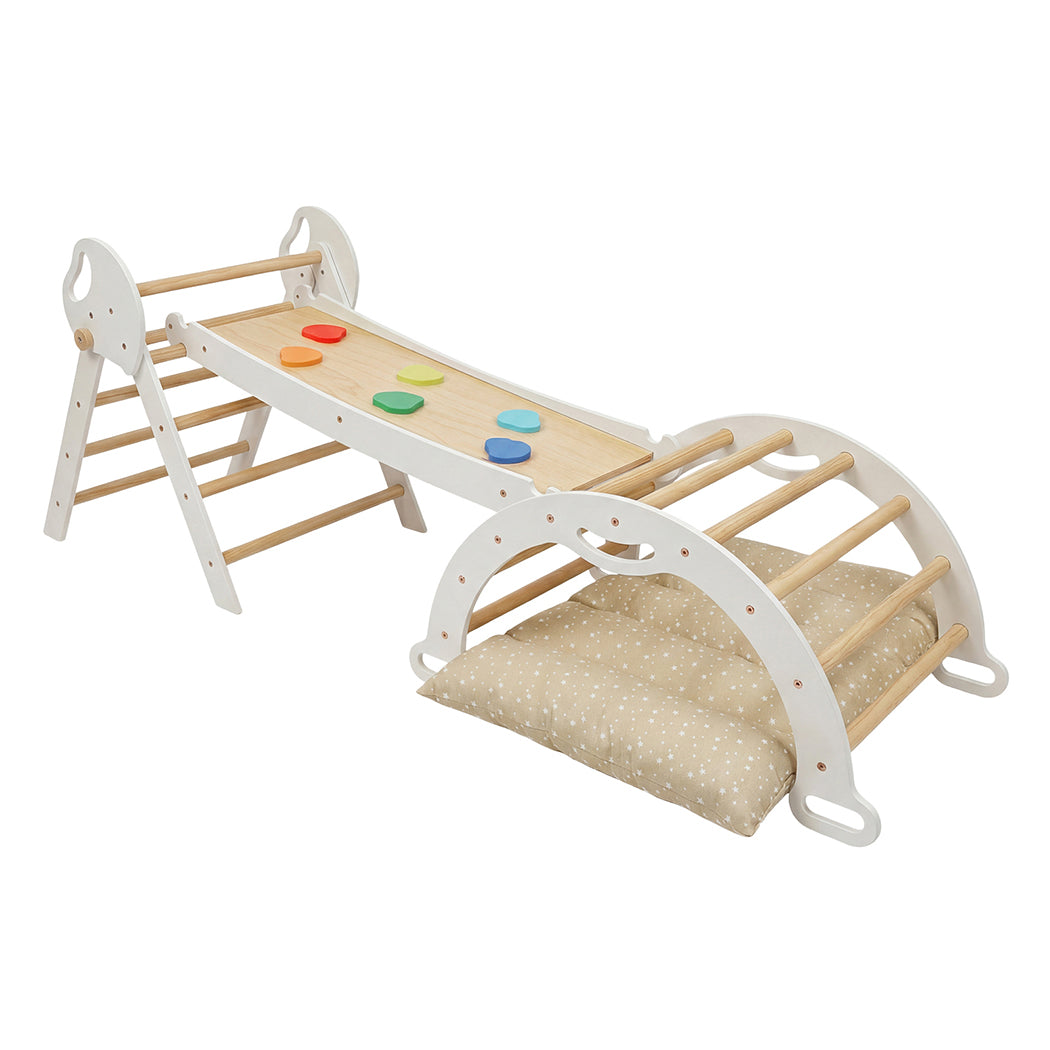BoPeep Kids Climbing Toys Sets Toddler Toys Triangle Arch Climber Indoor White-2050059014536040449