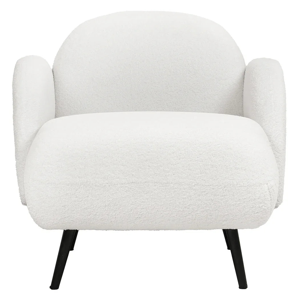 Levede Sofa Chair Fleece Upholstered Single White-2006732843727851521