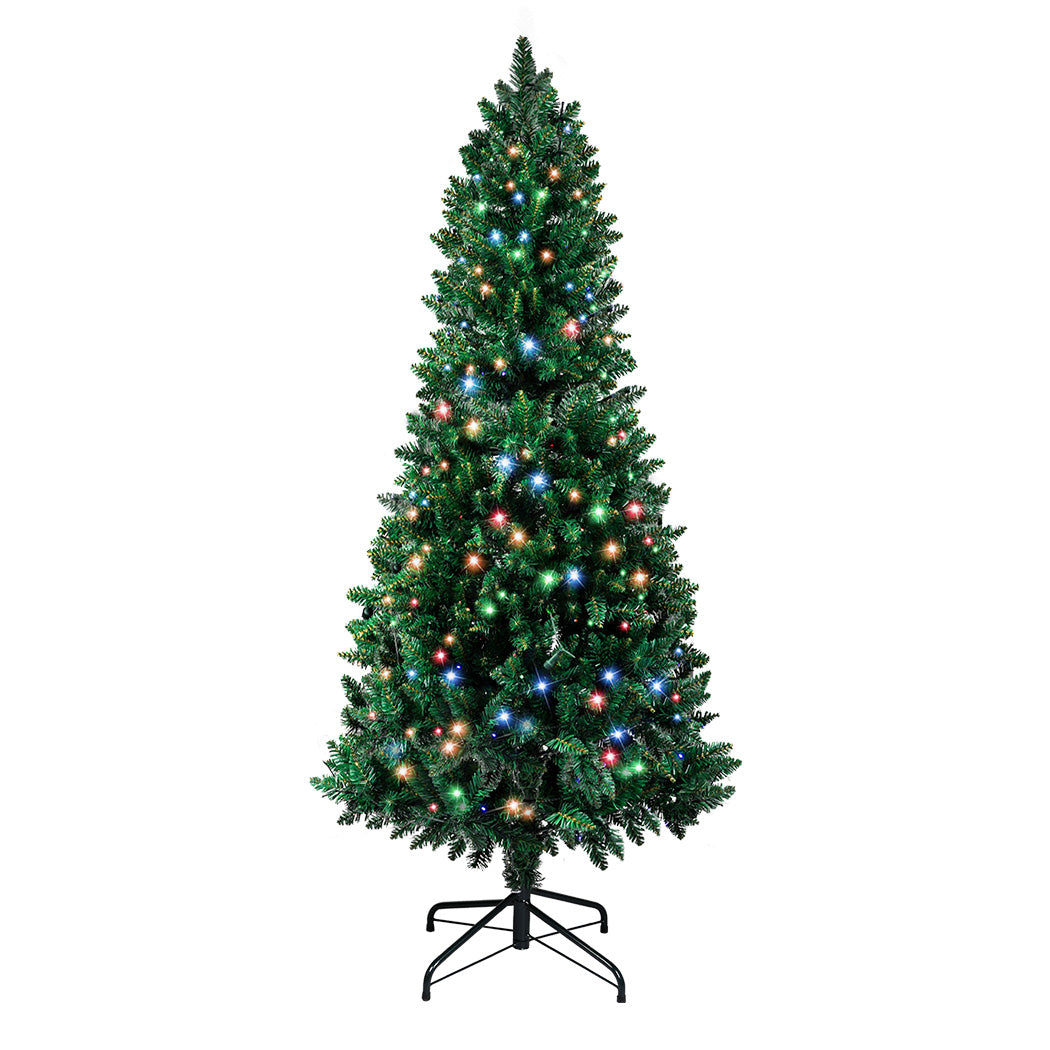 SANTACO Prelit Slim Pencil Christmas Tree 2.1M