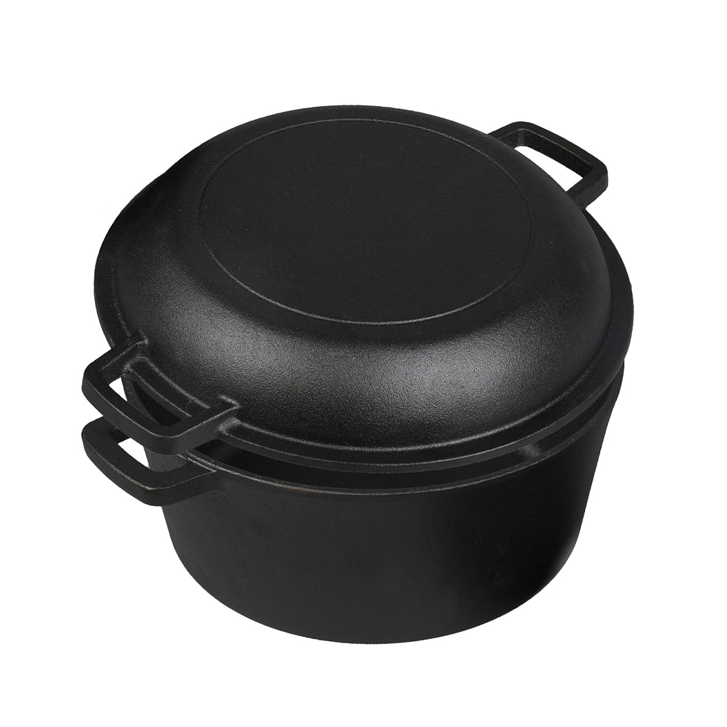Toque 5.84L Double Dutch Oven 2 in 1 Cast Iron Pan-2011971112459702273