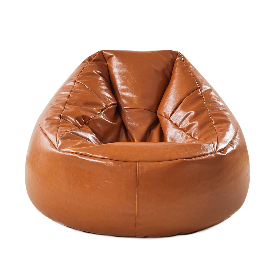 Marlow Bean Bag Chair Cover PU Couch Tan-1864183165162229761