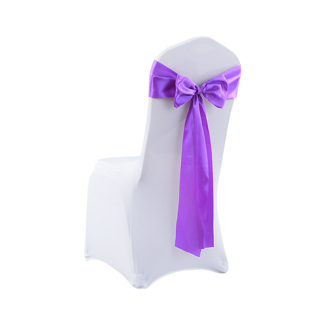 20x Multicoloured Satin Chair Sashes Lavender-2065254449840001025