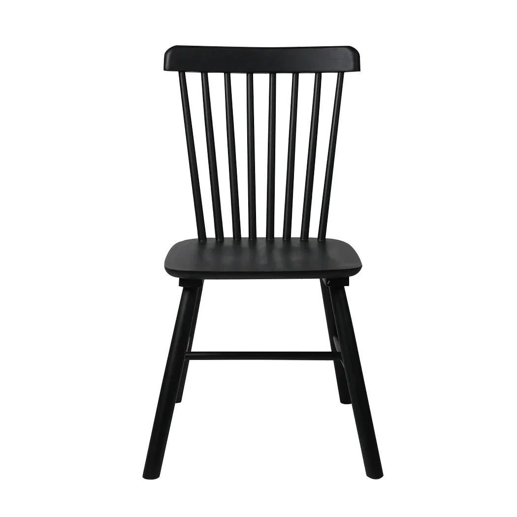 Levede 2x Dining Chairs Kitchen Winsor Black-2018816905514717185
