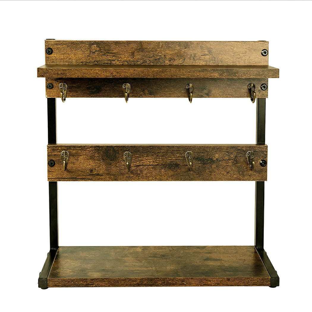 Levede Mug Holder Stand Industrial 2 Tier Countertop Mug Tree Organizer 8 Hooks-2072893556879659009