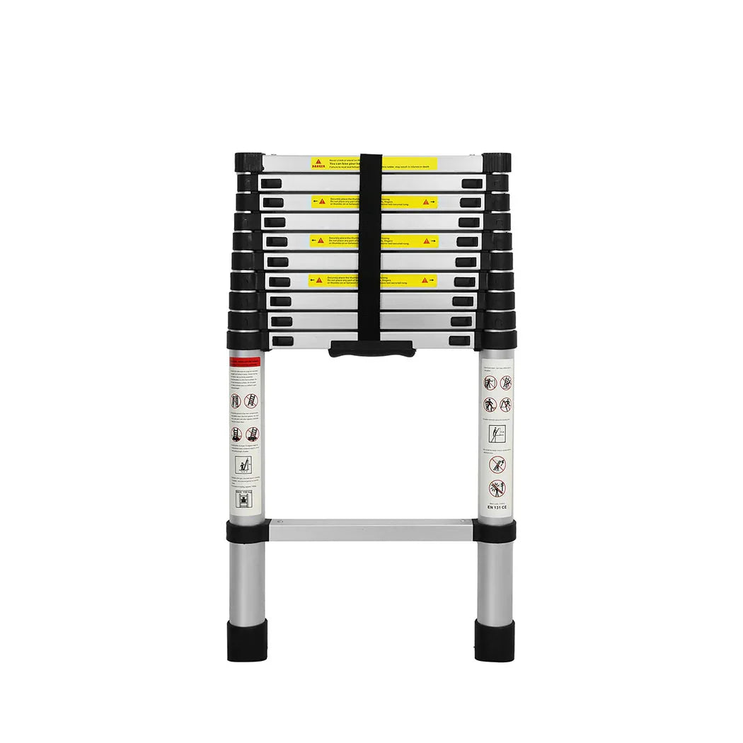 Traderight Multipurpose Ladder Telescopic 3.2M Silver 3.2 Meter-2018816847440384001