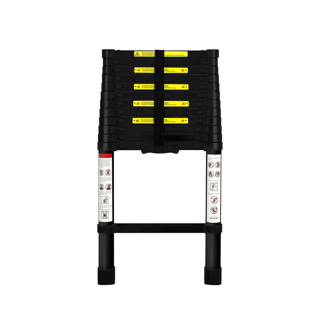 Traderight Multipurpose Aluminium Ladder Telescopic 3.8M Black-2006733179767099393