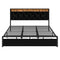 Levede King Bed Frame Leather Headboard RGB 2 Drawers-2050056739612659713