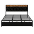 Levede King Bed Frame Leather Headboard RGB 2 Drawers-2050056739612659713