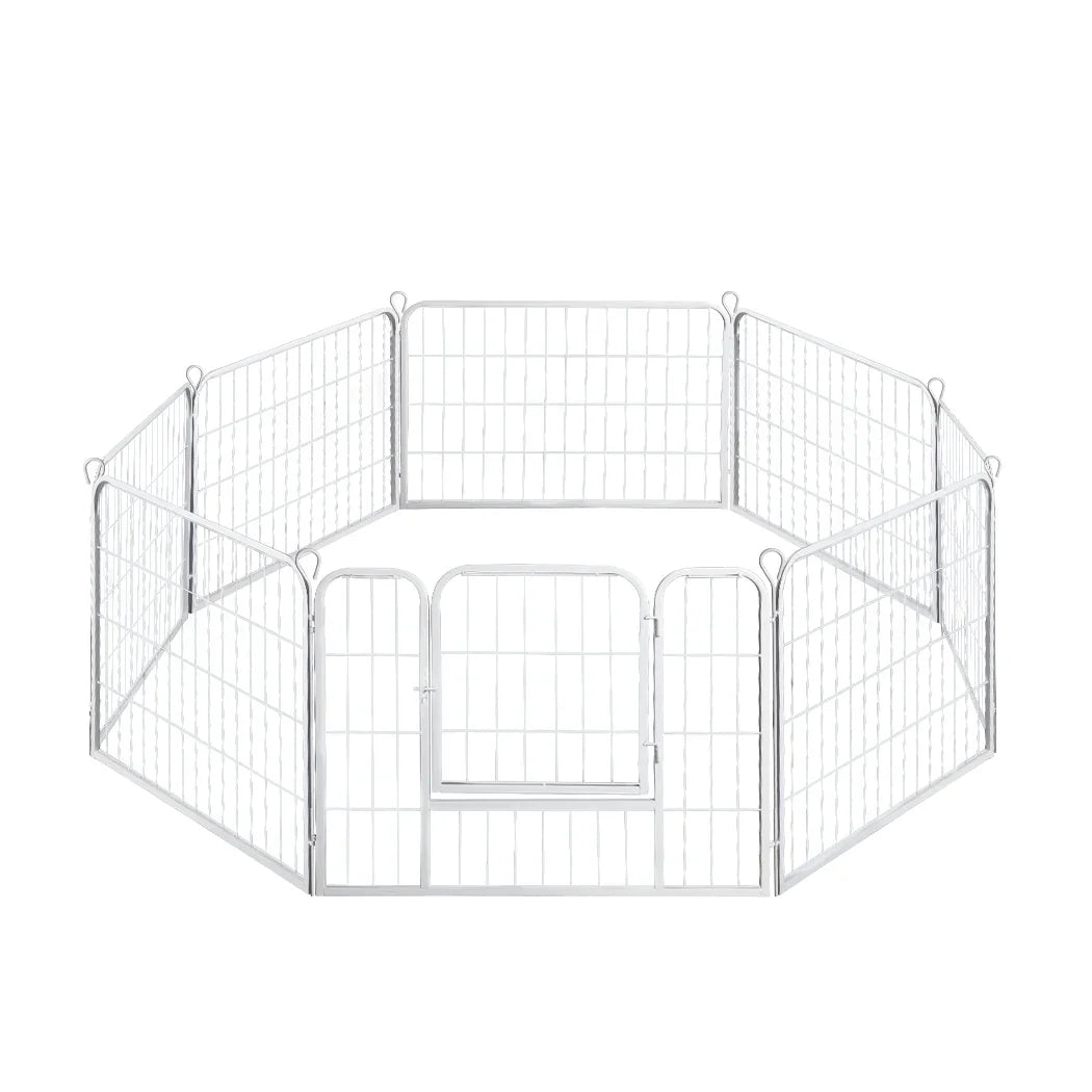 PaWz 8 Panel 24'' Pet Dog Playpen Puppy White 24 inch-2006733296003846145