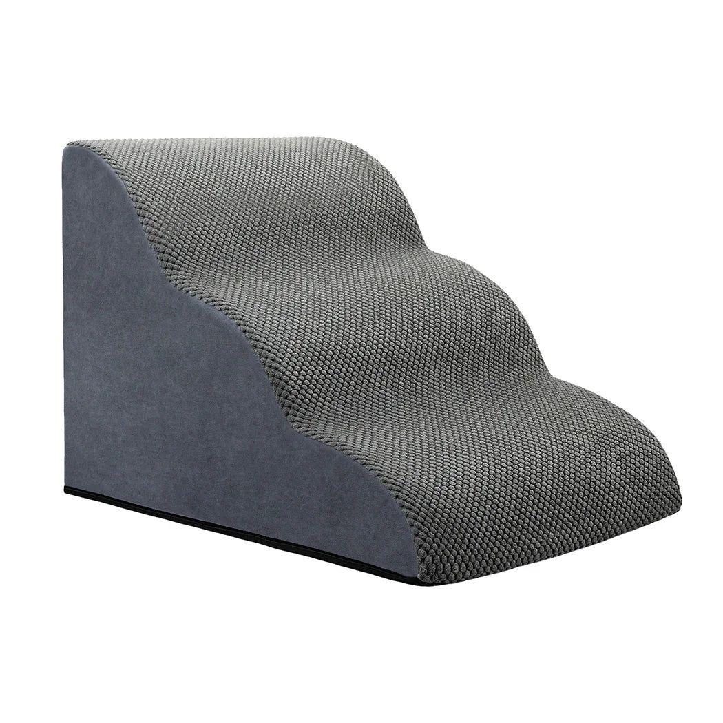 Pawz 3 Steps Pet Stairs Dog Ramp High Density Foam Grey-2018816769506021377