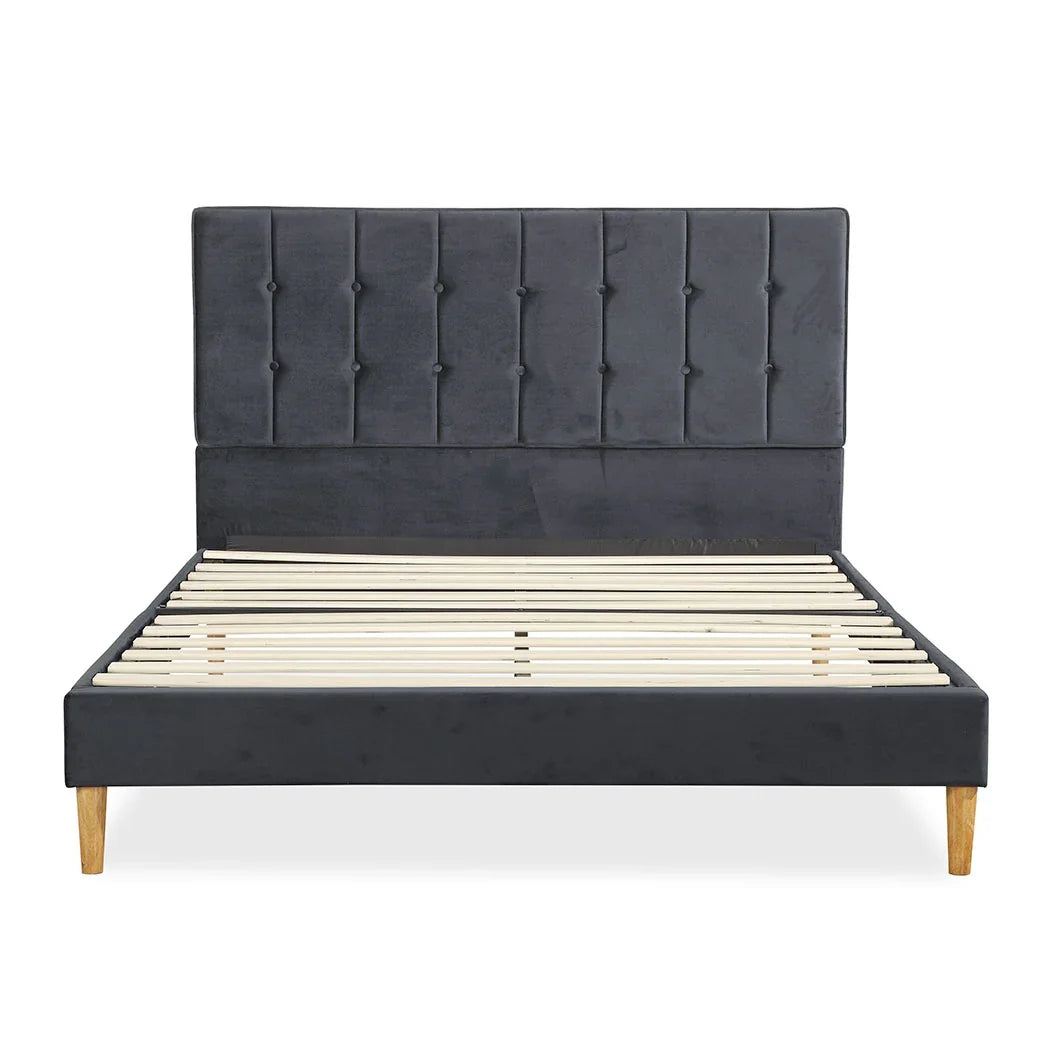Levede Fabric Bed Frame Double Mattress Grey-2006733223580798977