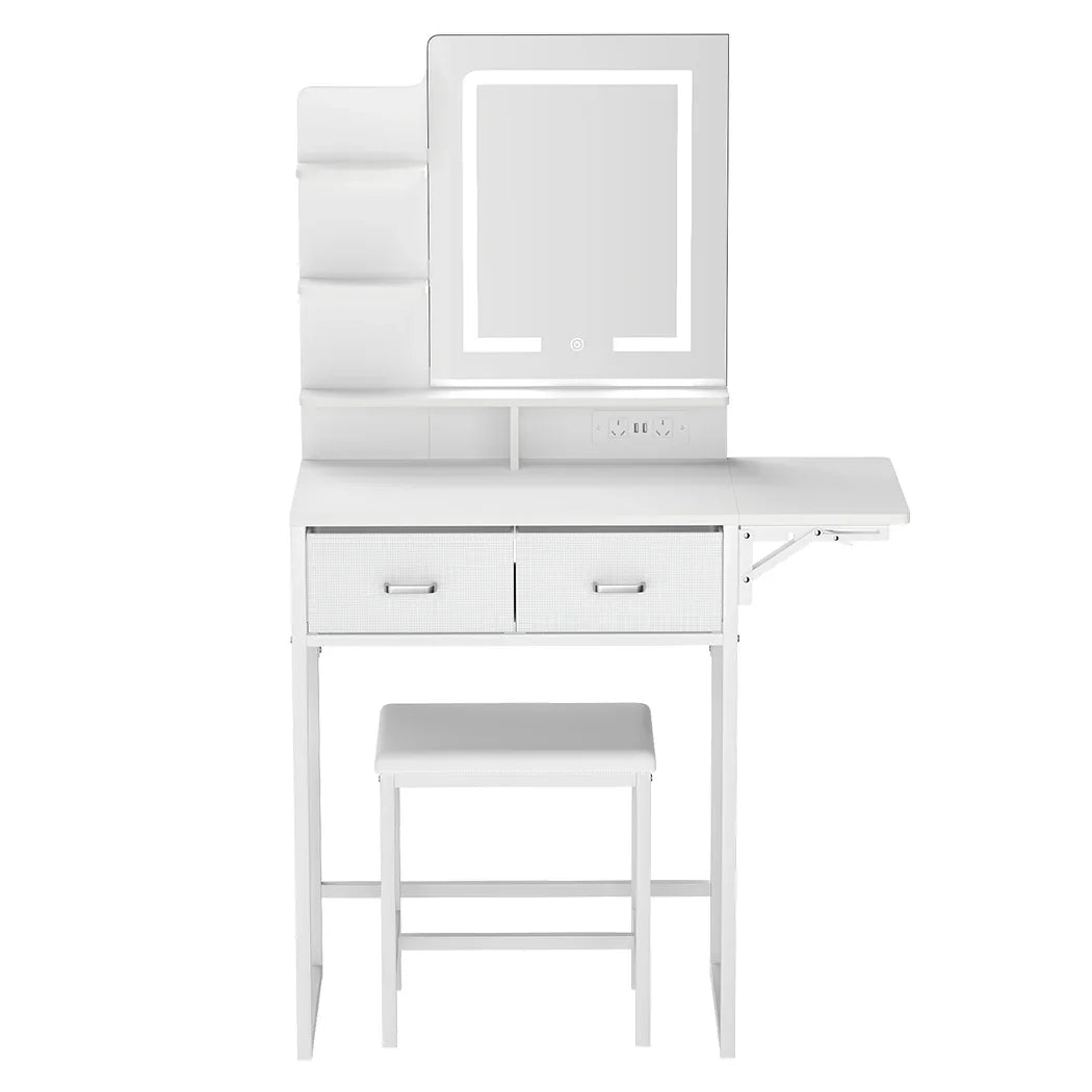 Levede Dressing Table LED Makeup Mirror Stool Set Vanity Desk Fold-up Panel-2050056768968593409