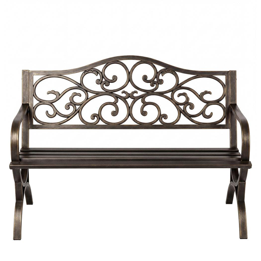 Levede Garden Bench Seat Outdoor Patio Park Lounge Backyard Chair Bronze 3 Seat-2072893558347665409